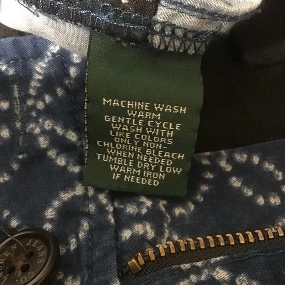 LRL Lauren Jeans Company Blue Circle Print Cotton Shorts, Size 10 - Picture 11 of 11